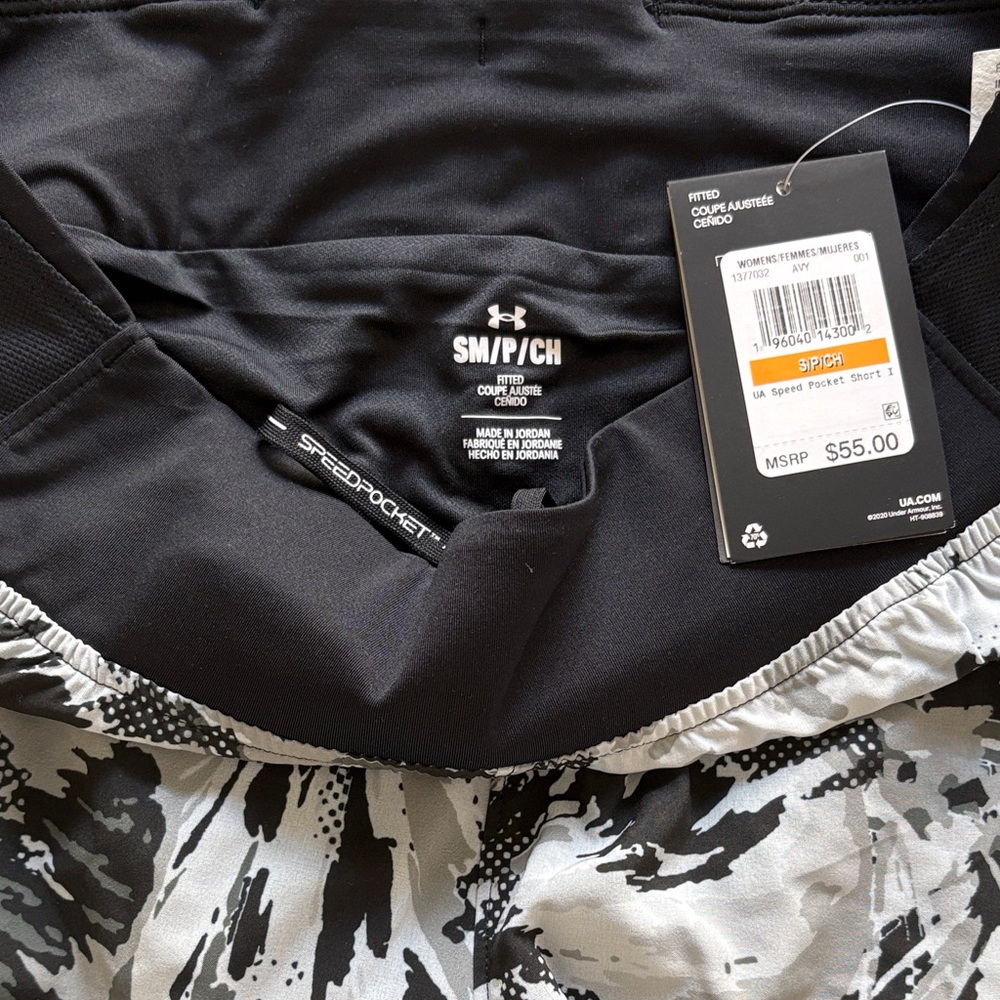 Under Armour Black and White Women's Athletic Shorts - Picture 2 of 4